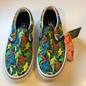Vans kid Glow-in-the-Dark Slip-On Shoes - Multicolor with sharks, rays, fish